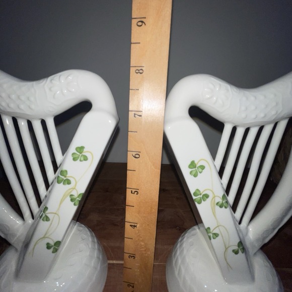Lot Of 2 Belleek SHAMROCK HARP NEW! Made in Ireland - Picture 4 of 12